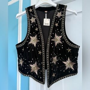 Free people embroidery sparking vest M